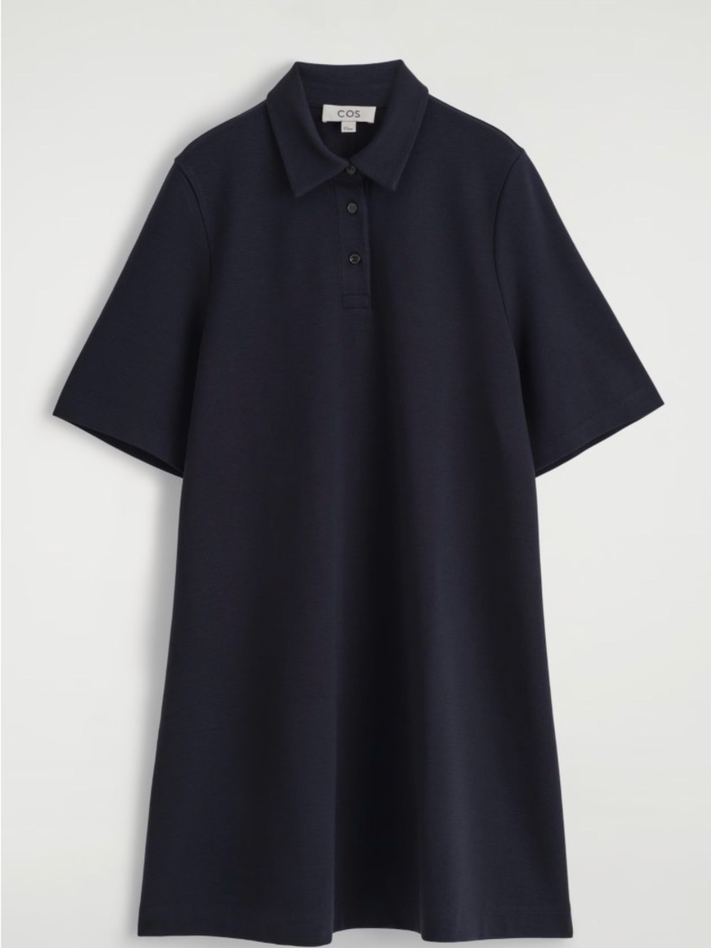 COS Polo Button-Down Navy Dress, Business-Casual, Everyday Outfit.